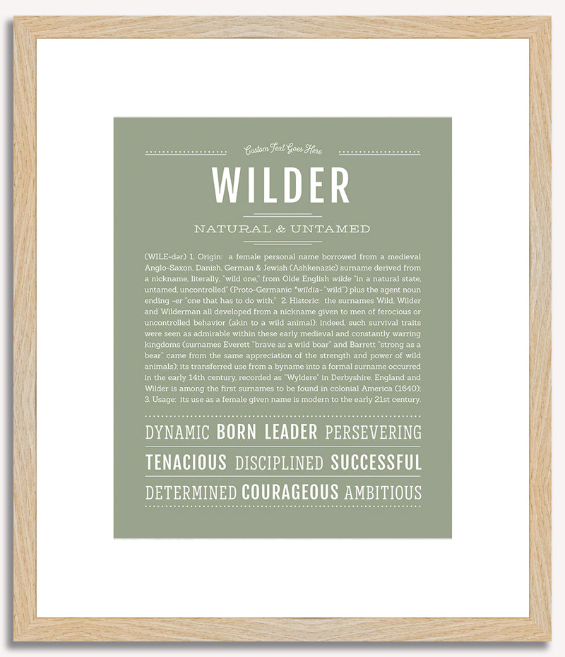 Wilder (female) | Name Art Print