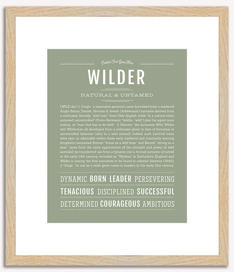 Wilder (male) | Name Art Print