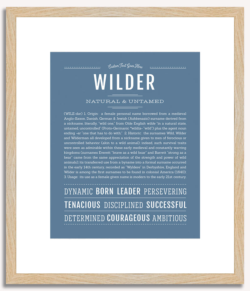 Wilder (female) | Name Art Print