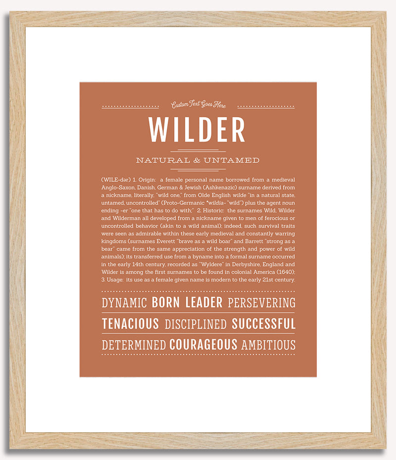 Wilder (male) | Name Art Print