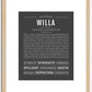 Willa | Name Art Print