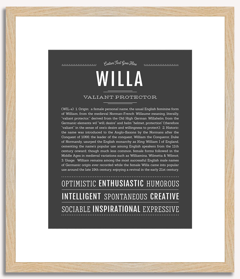 Willa | Name Art Print