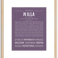 Willa | Name Art Print