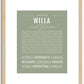 Willa | Name Art Print