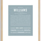 Williams | Name Art Print