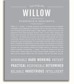 Willow | Name Art Print – Name Stories