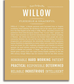 Willow | Name Art Print – Name Stories