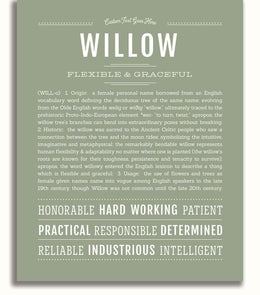 Willow | Name Art Print – Name Stories