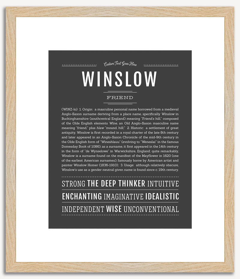 Winslow (male) | Name Art Print