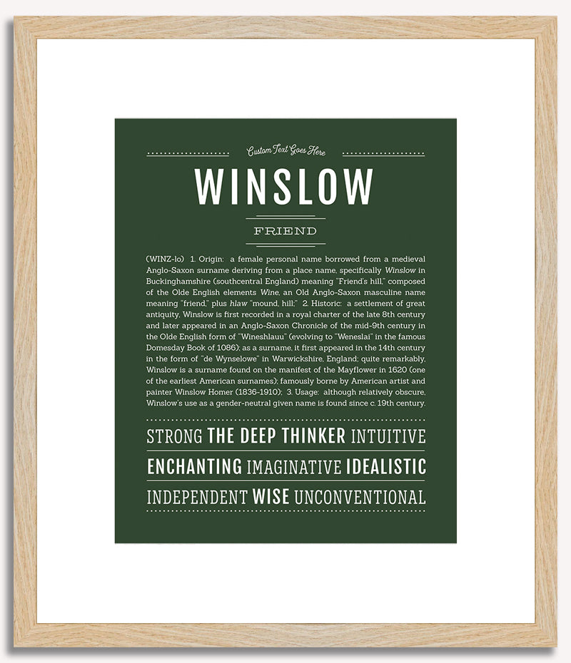 Winslow (male) | Name Art Print