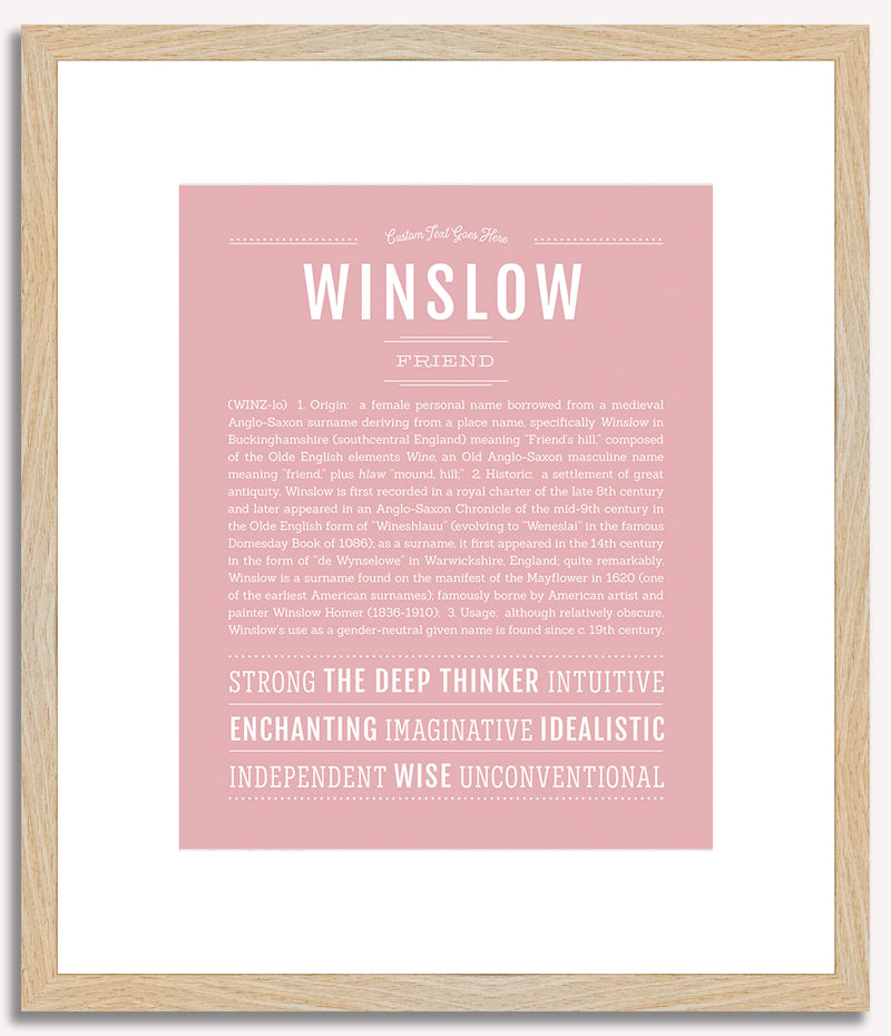 Winslow (male) | Name Art Print