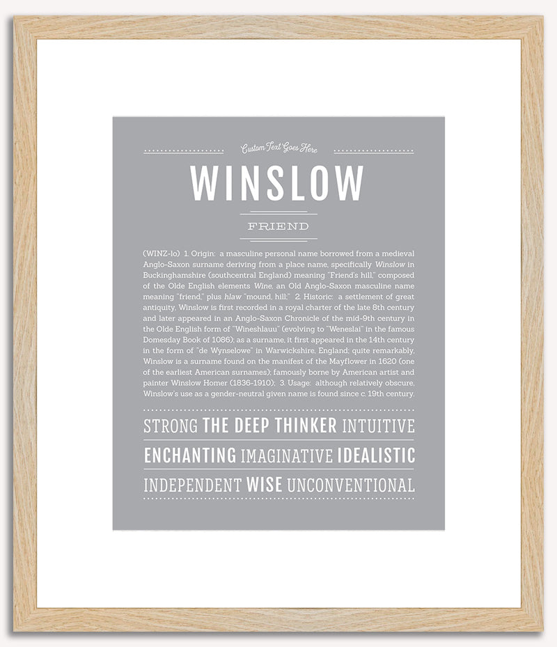 Winslow (male) | Name Art Print