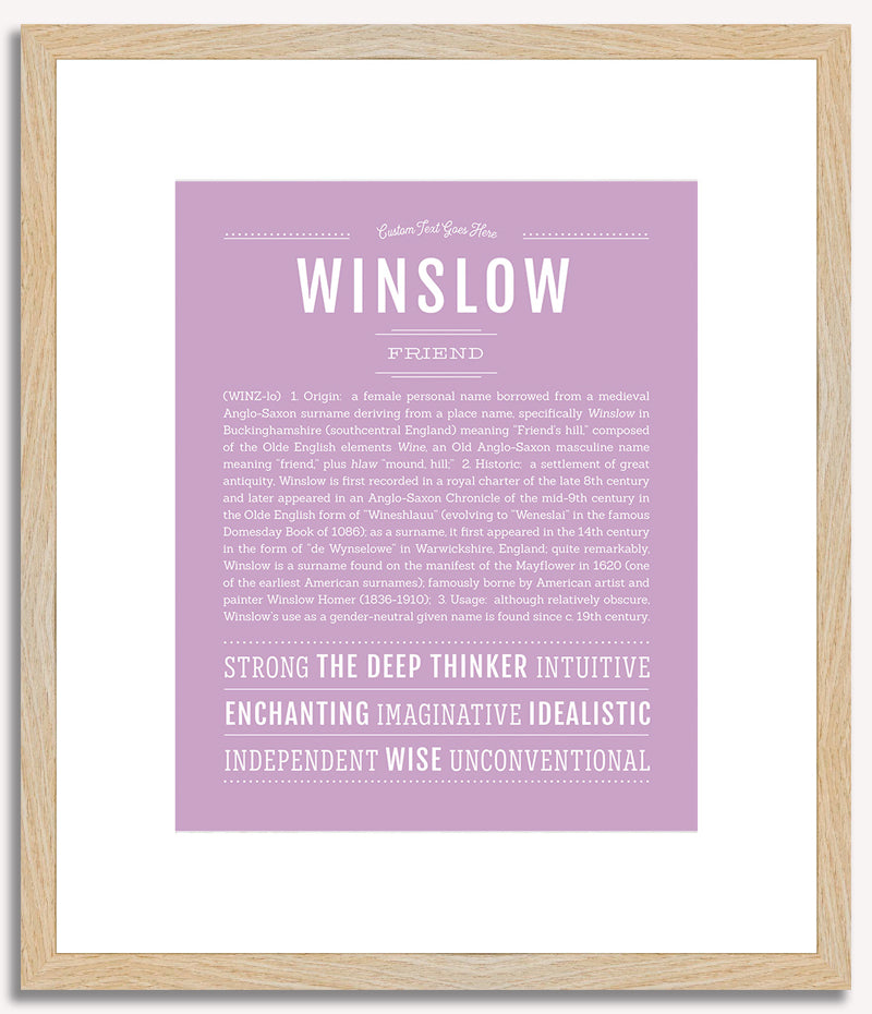 Winslow (female) | Name Art Print