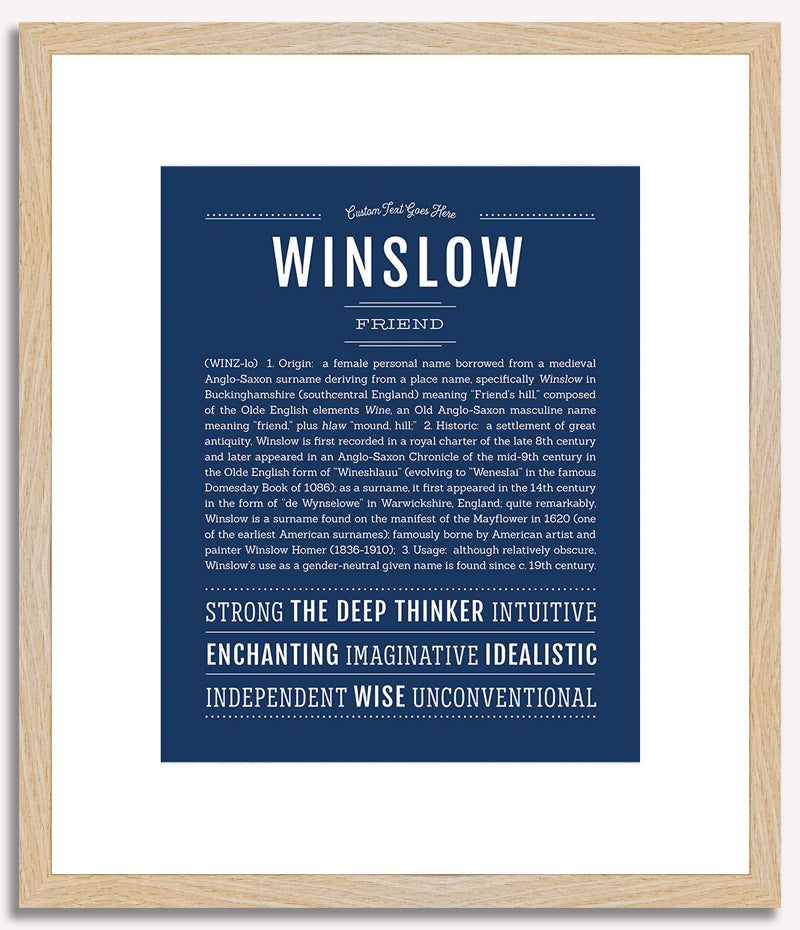 Winslow (female) | Name Art Print