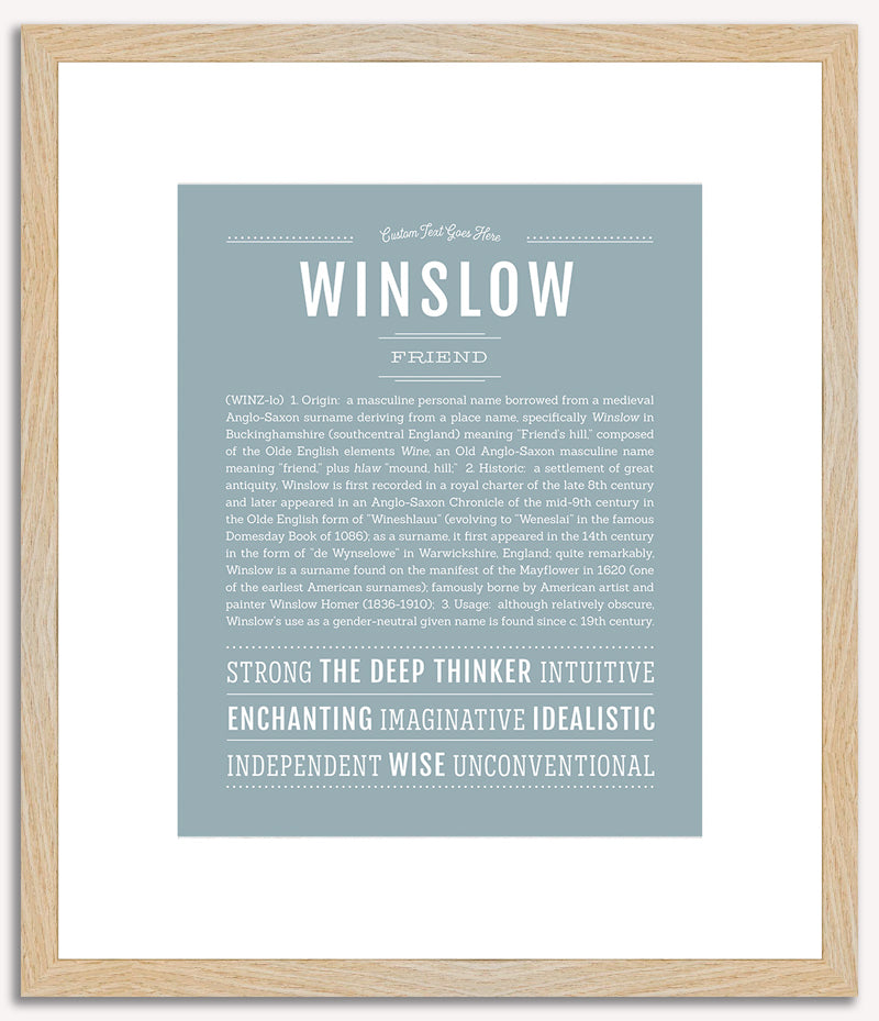 Winslow (male) | Name Art Print