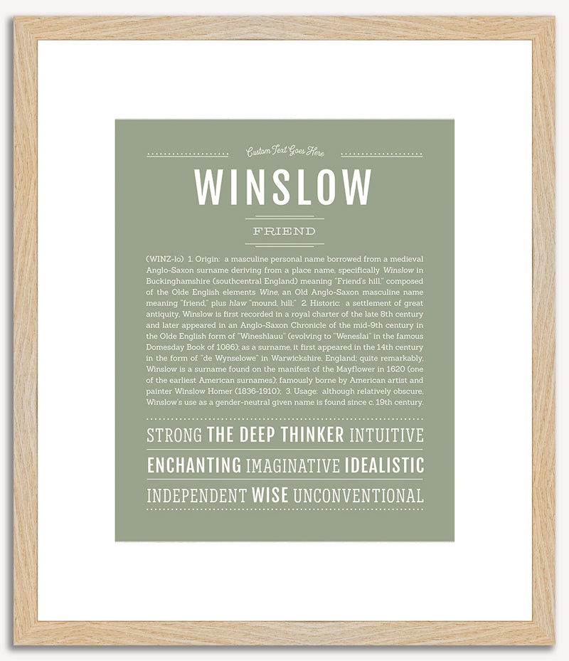 Winslow (male) | Name Art Print