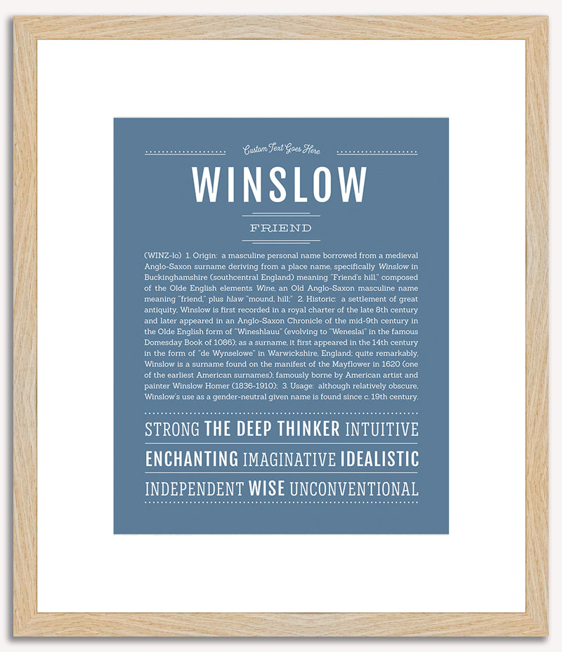 Winslow (male) | Name Art Print