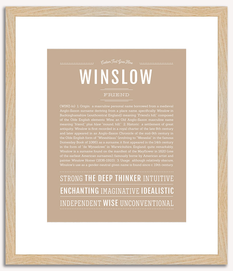 Winslow (male) | Name Art Print