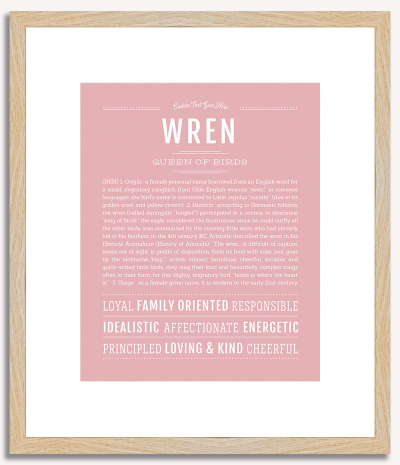 Wren (female) | Name Art Print