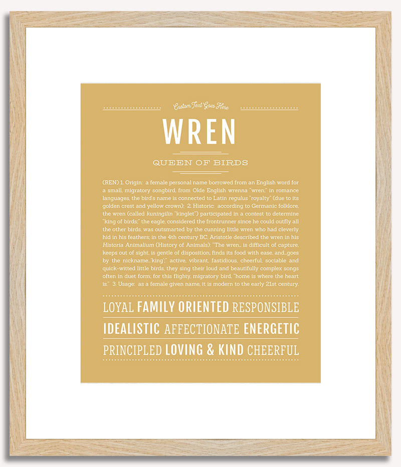 Wren (female) | Name Art Print