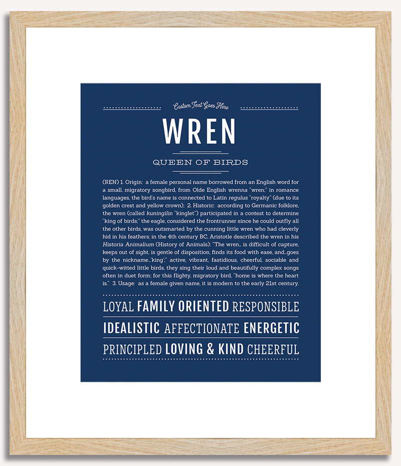 Wren (female) | Name Art Print