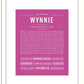 Wynnie | Name Art Print