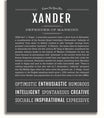 Xander | Name Art Print – Name Stories