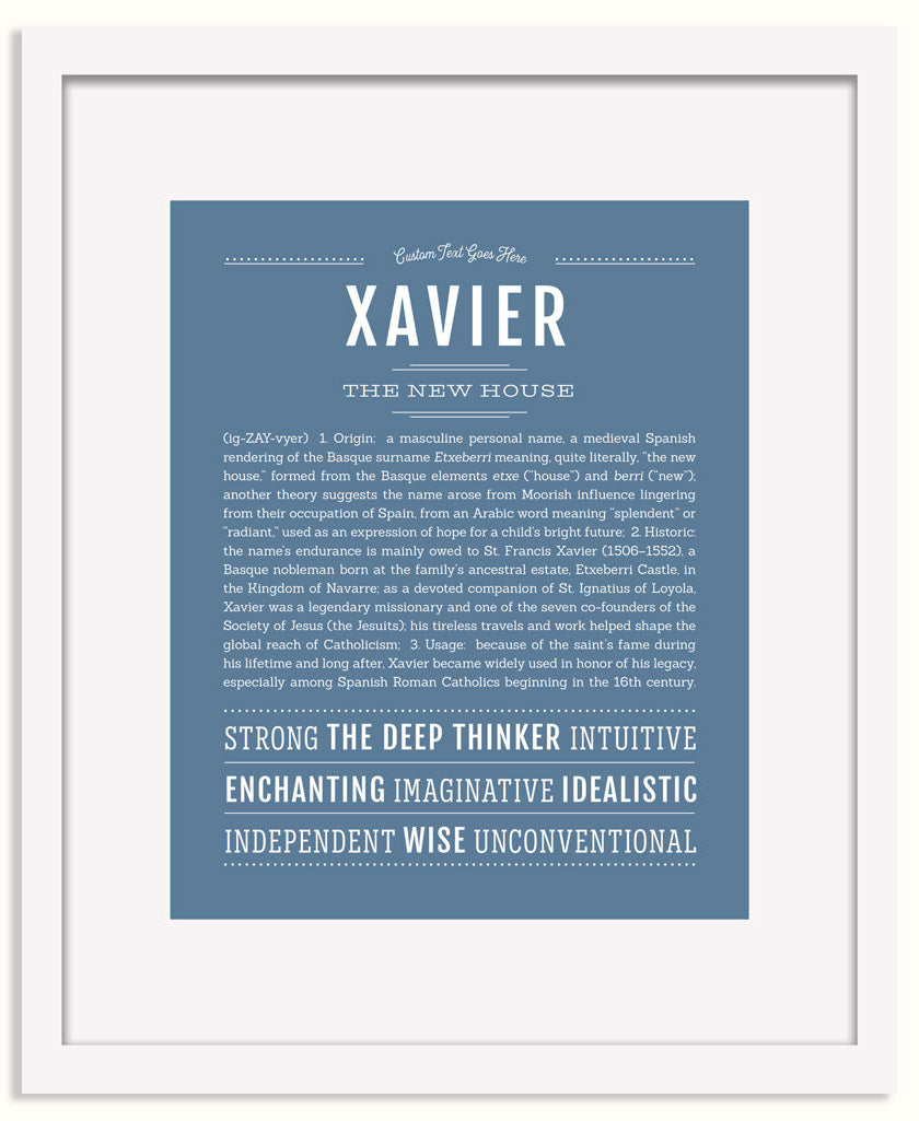 Frame Options | Steele Blue | White Frame, Matted