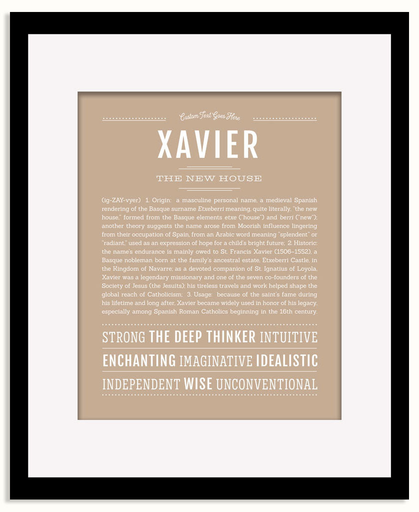 Frame Options | Tan | Black Frame, Matted