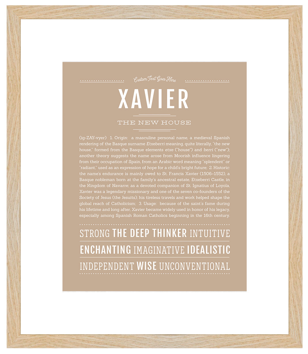 Frame Options | Tan | Maple Frame, Matted