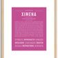 Ximena | Name Art Print