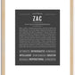 Zac | Name Art Print