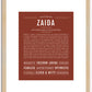 Zaida | Name Art Print