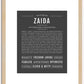 Zaida | Name Art Print