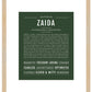 Zaida | Name Art Print