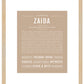 Zaida | Name Art Print