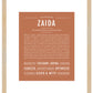 Zaida | Name Art Print