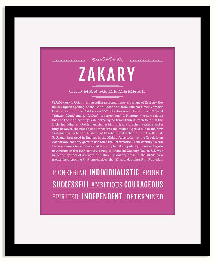 Frame Options | Dark Pink | Black Frame, Matted