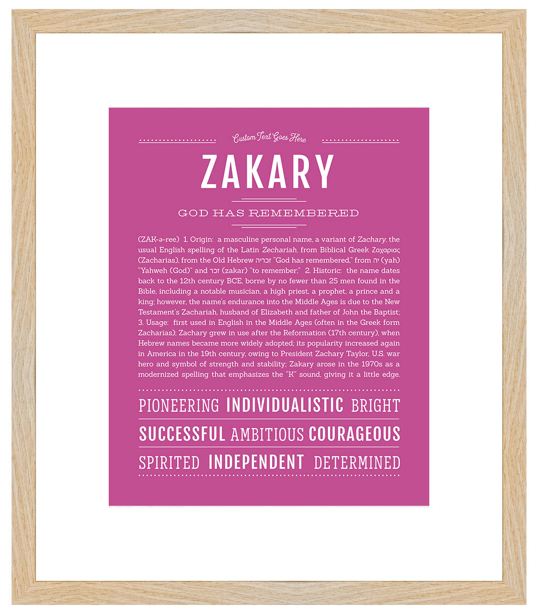 Frame Options | Dark Pink | Maple Frame, Matted