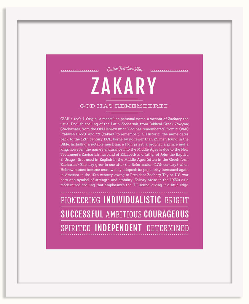 Frame Options | Dark Pink | White Frame, Matted