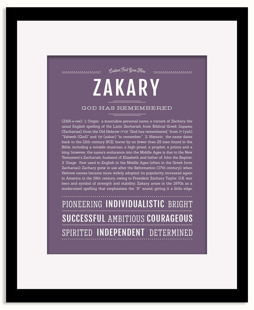 Frame Options | Deep Purple | Black Frame, Matted