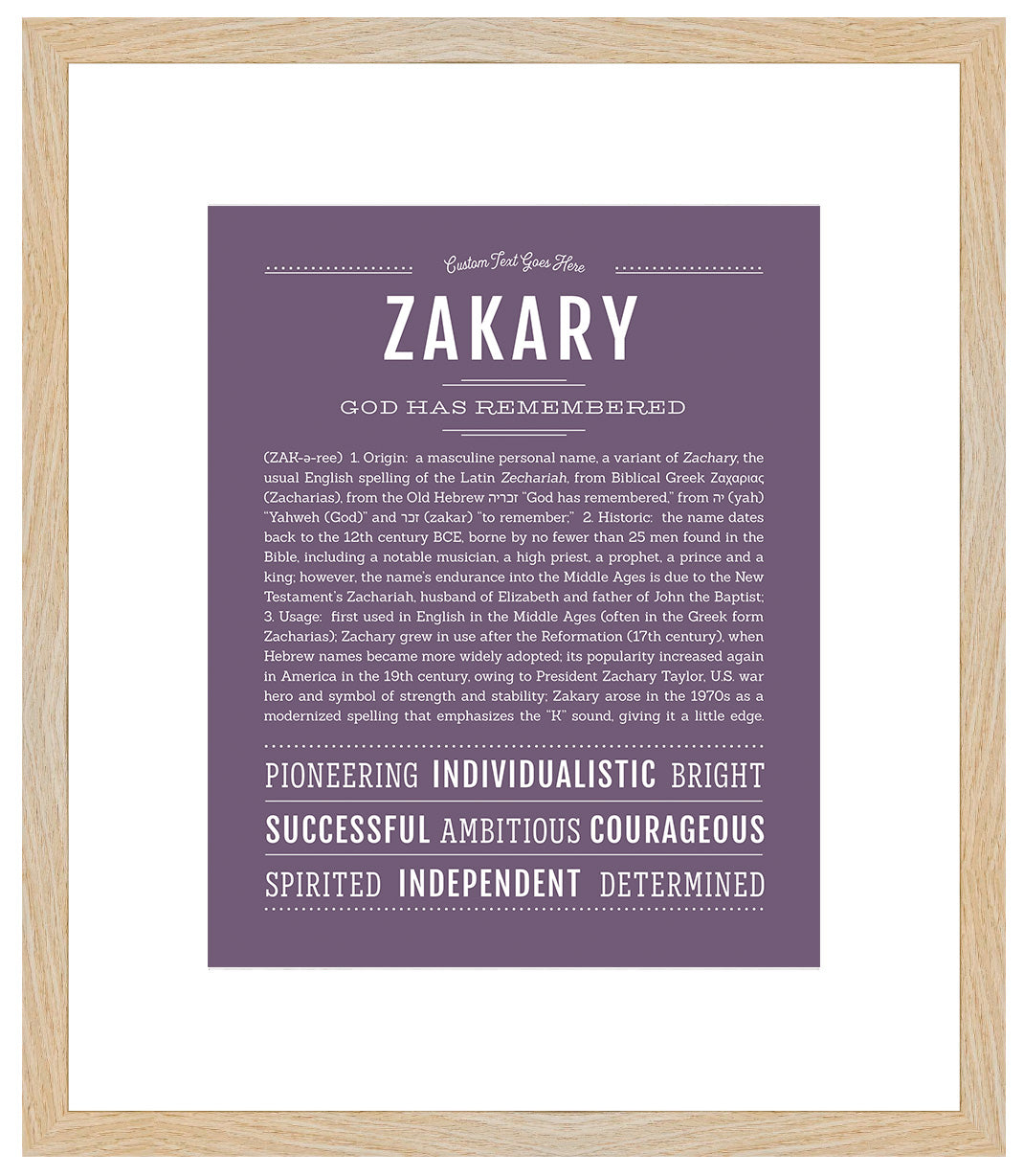 Frame Options | Deep Purple | Maple Frame, Matted