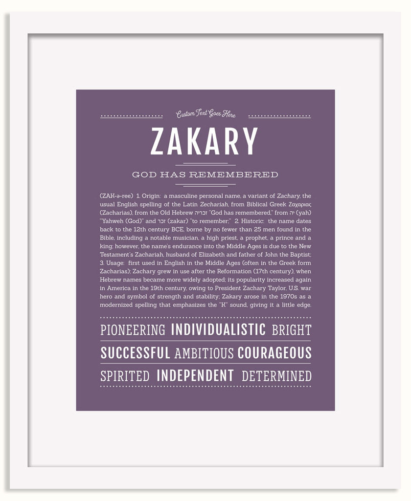 Frame Options | Deep Purple | White Frame, Matted