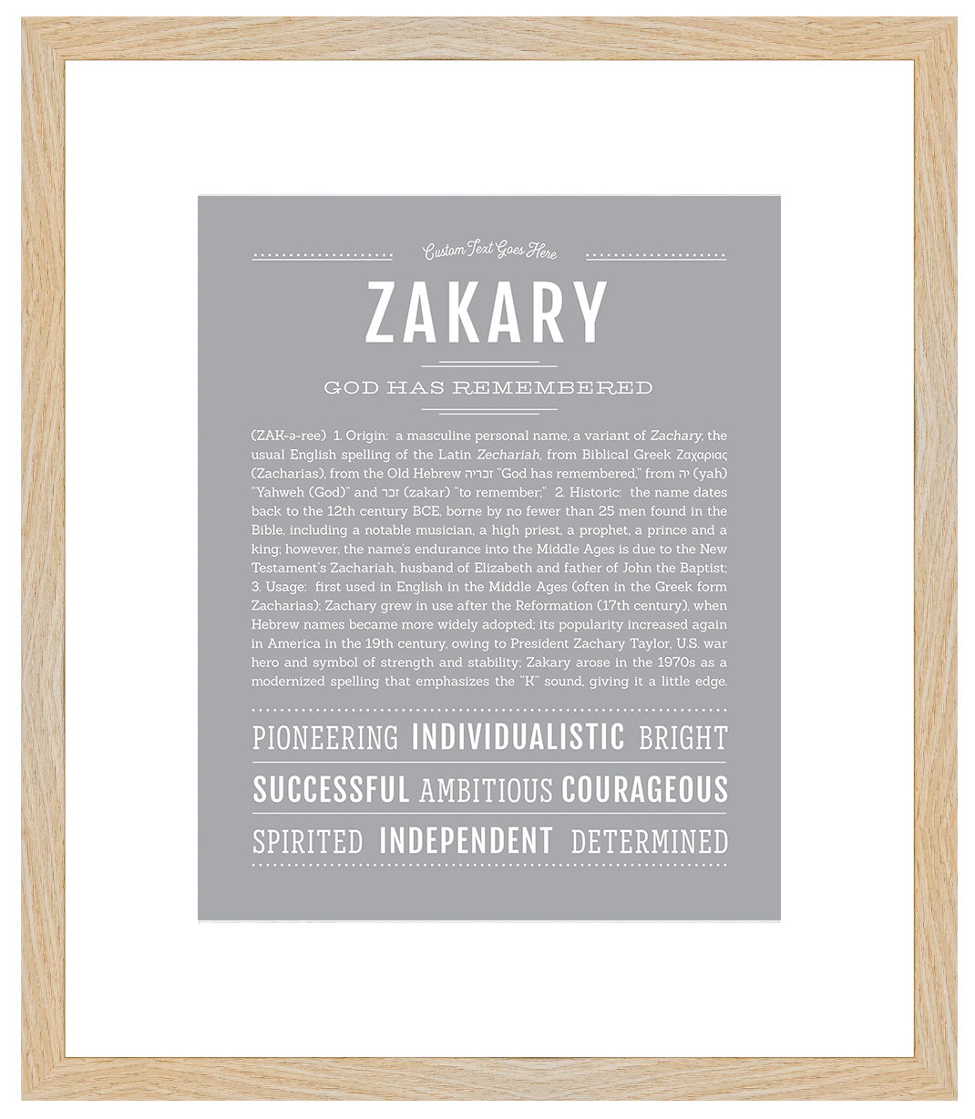 Frame Options | Light Gray | Maple Frame, Matted