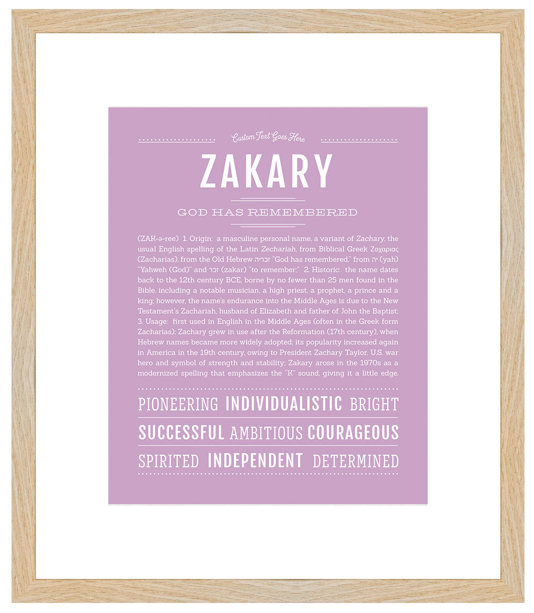 Frame Options | Lilac | Maple Frame, Matted