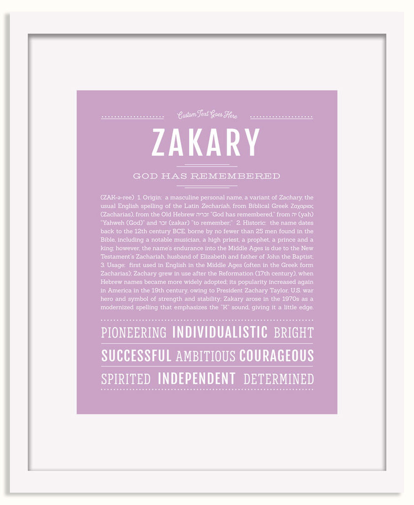 Frame Options | Lilac | White Frame, Matted