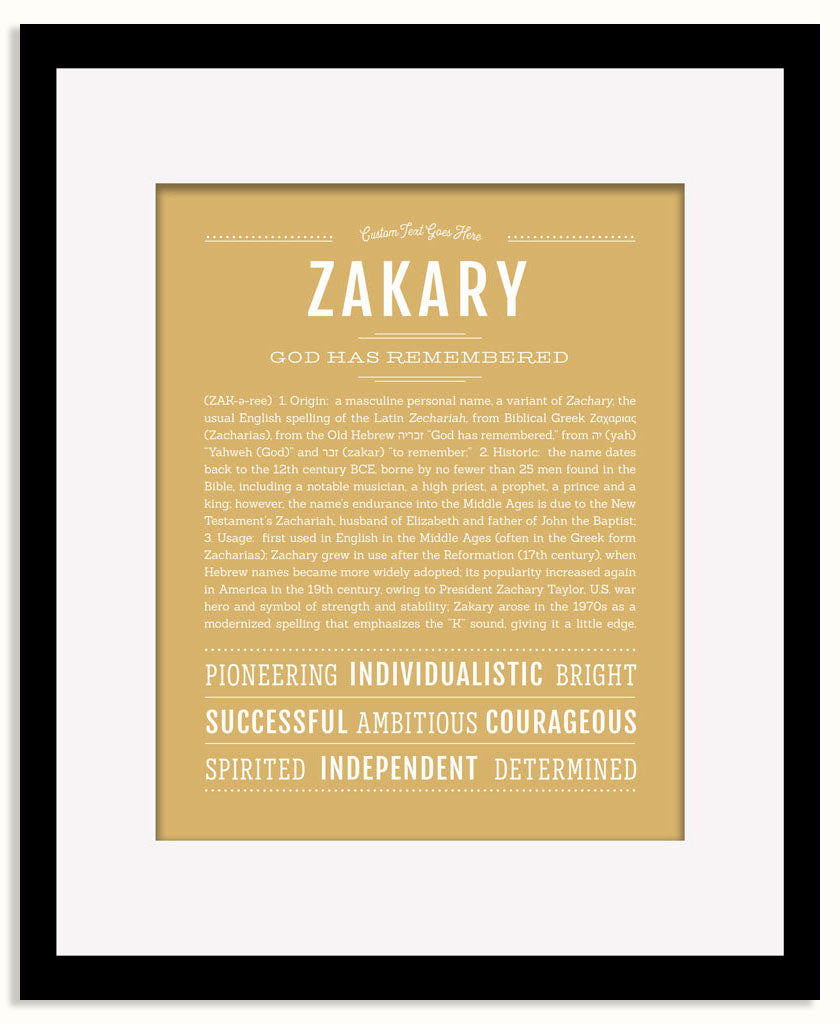 Frame Options | Matte Gold | Black Frame, Matted