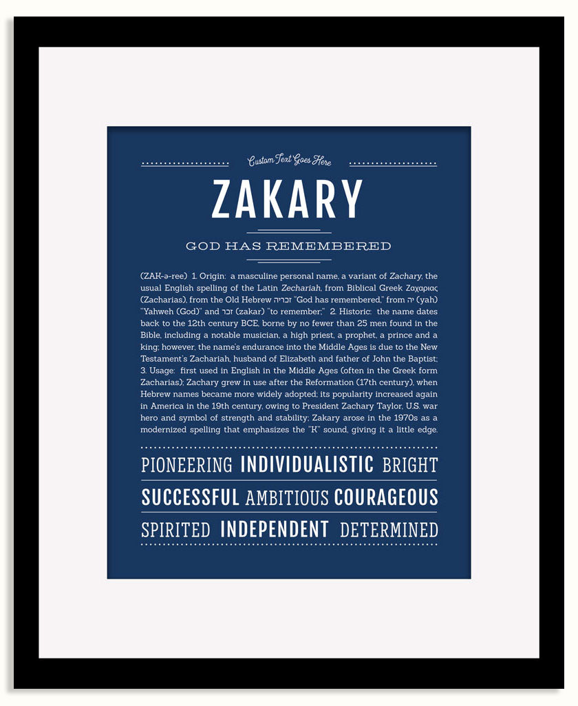 Frame Options | Midnight Blue | Black Frame, Matted