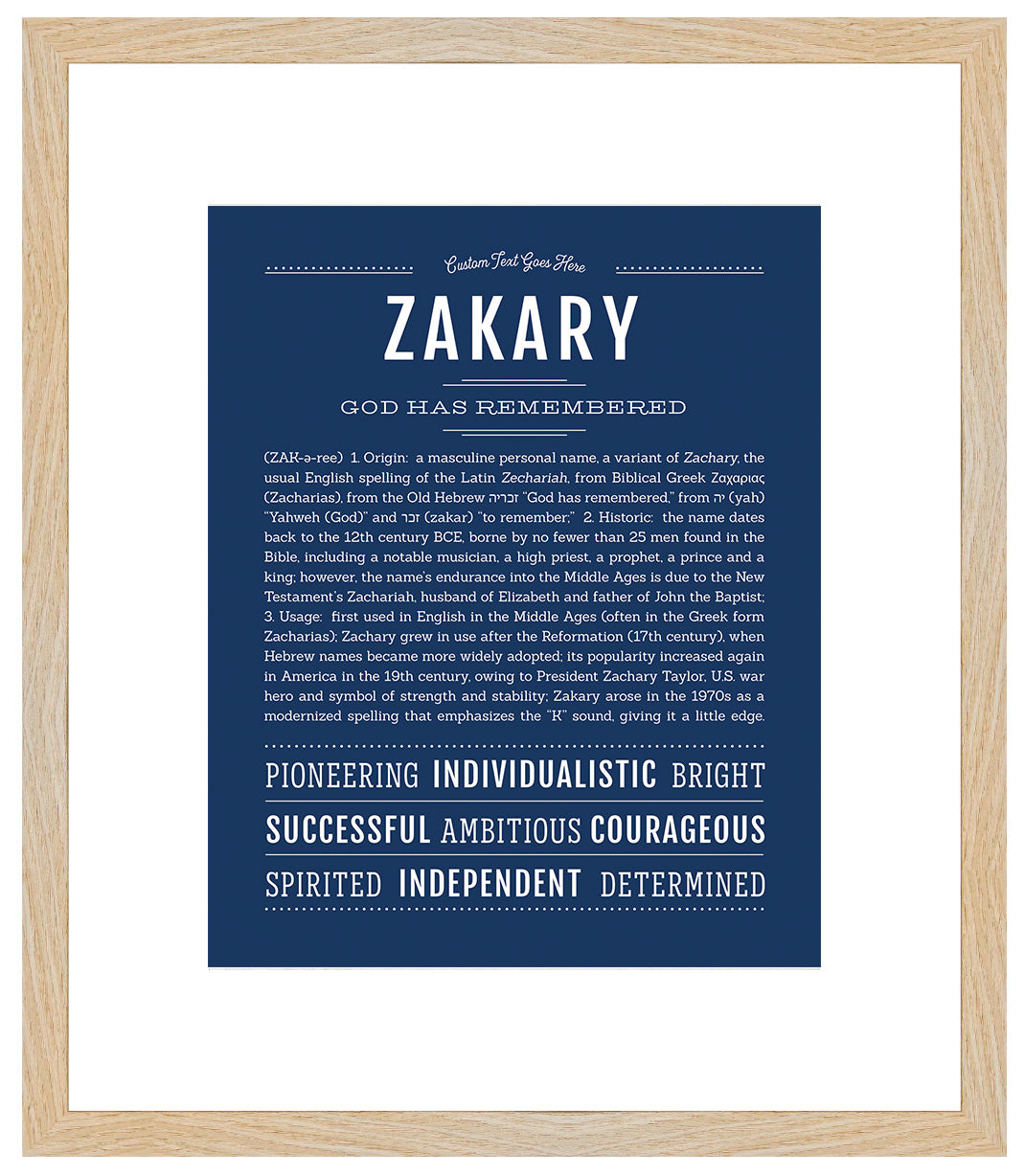 Frame Options | Midnight Blue | Maple Frame, Matted