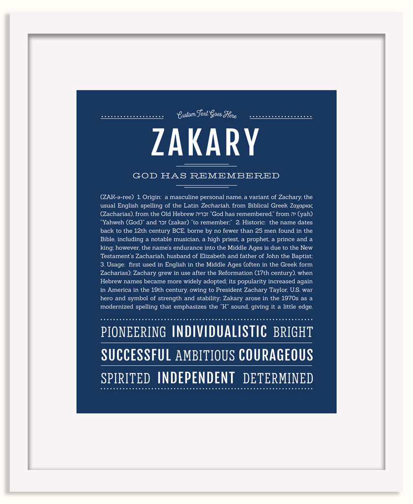 Frame Options | Midnight Blue | White Frame, Matted